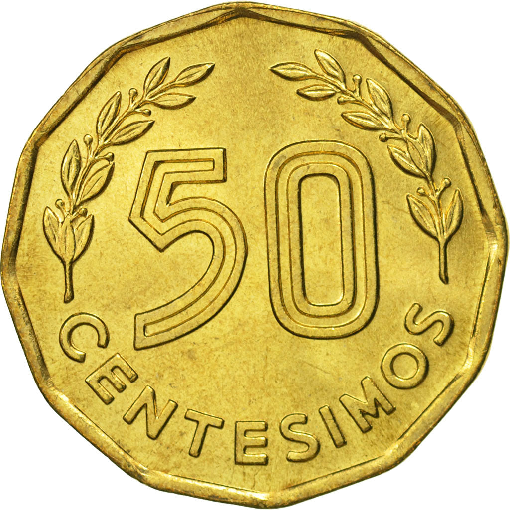 Uruguay, 50 Centesimos, 1981, Santiago, MS(65-70), Aluminum-Bronze