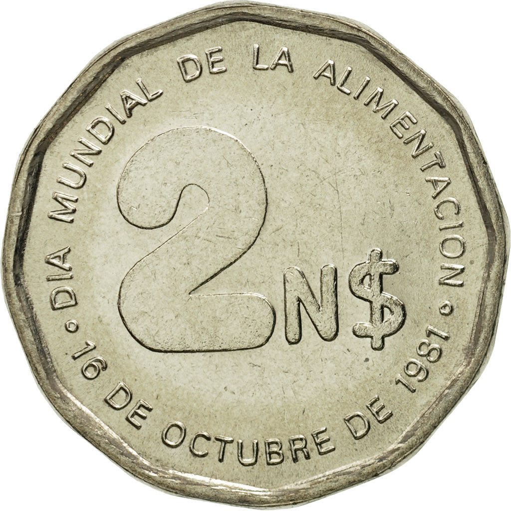 Moneta, Uruguay, 2 Nuevos Pesos, 1981, Santiago, FDC, Rame-nichel-zinco, KM:77
