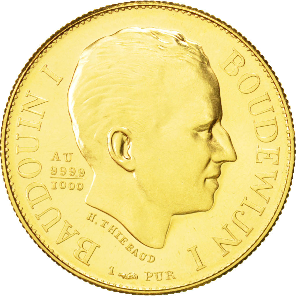 Belgium, Medal, 1980, MS(65-70), Gold, 6.45