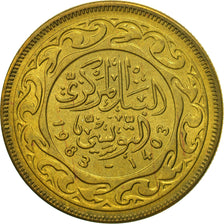 Coin, Tunisia, 50 Millim, 1983, MS(65-70), Brass, KM:308