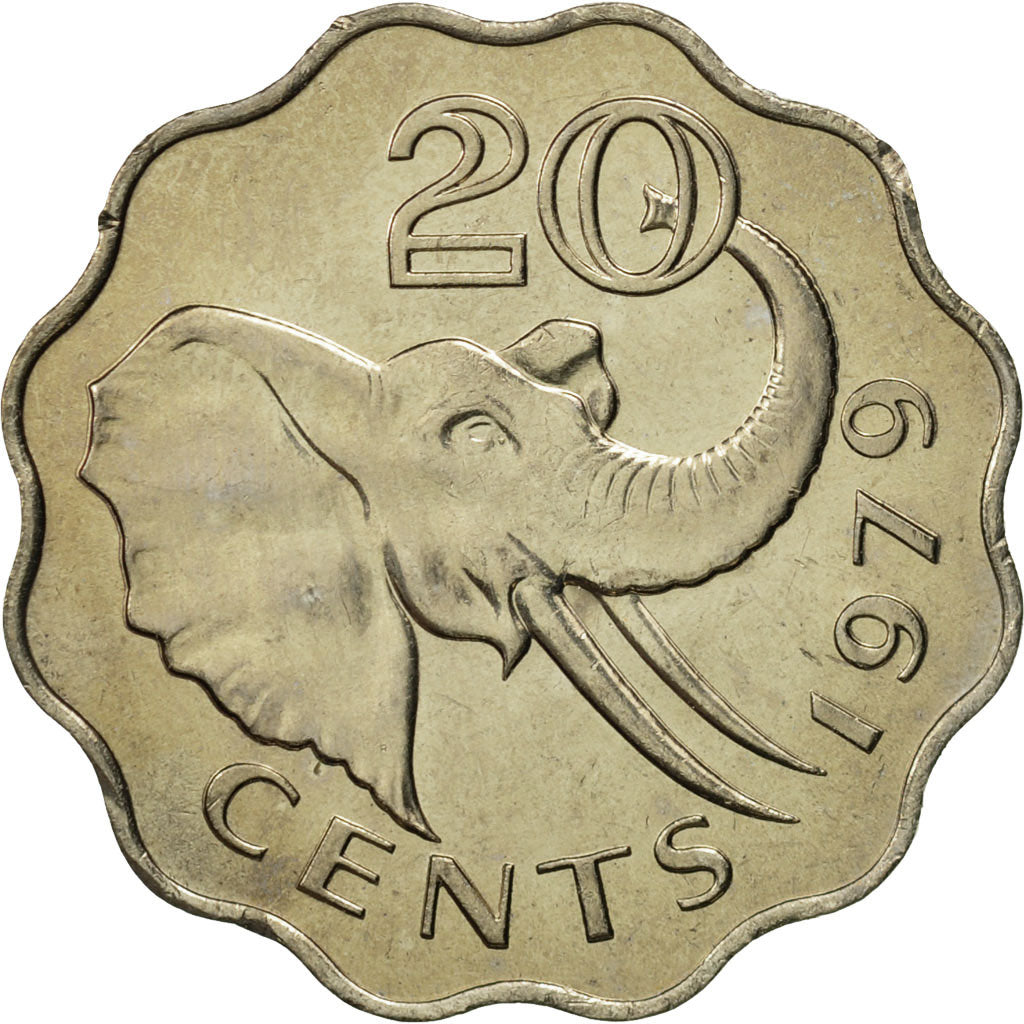 Coin, Swaziland, Sobhuza II, 20 Cents, 1979, British Royal Mint, MS(65-70)