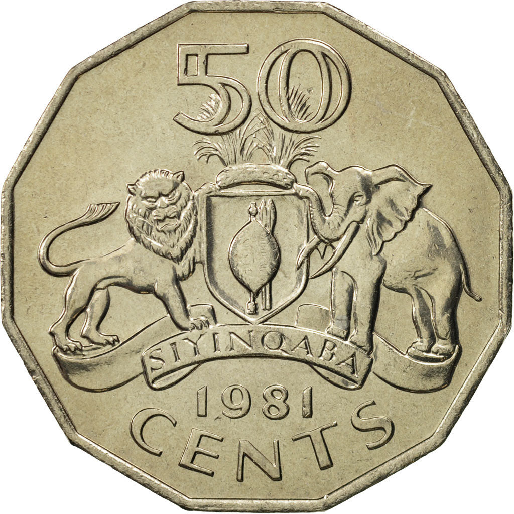 Swaziland, Sobhuza II, 50 Cents, 1981, British Royal Mint, MS(65-70)