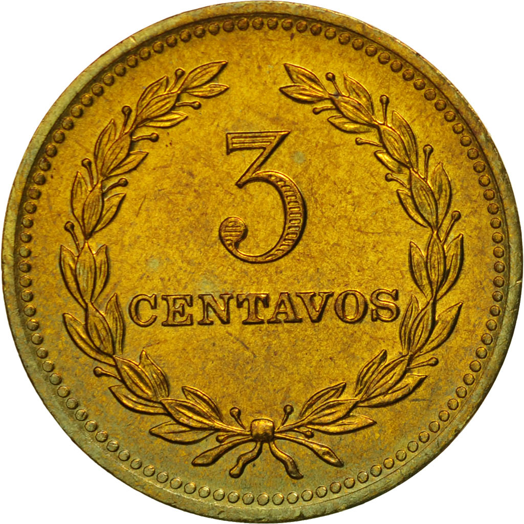 El Salvador, 3 Centavos, 1974, British Royal Mint, England, MS(65-70)