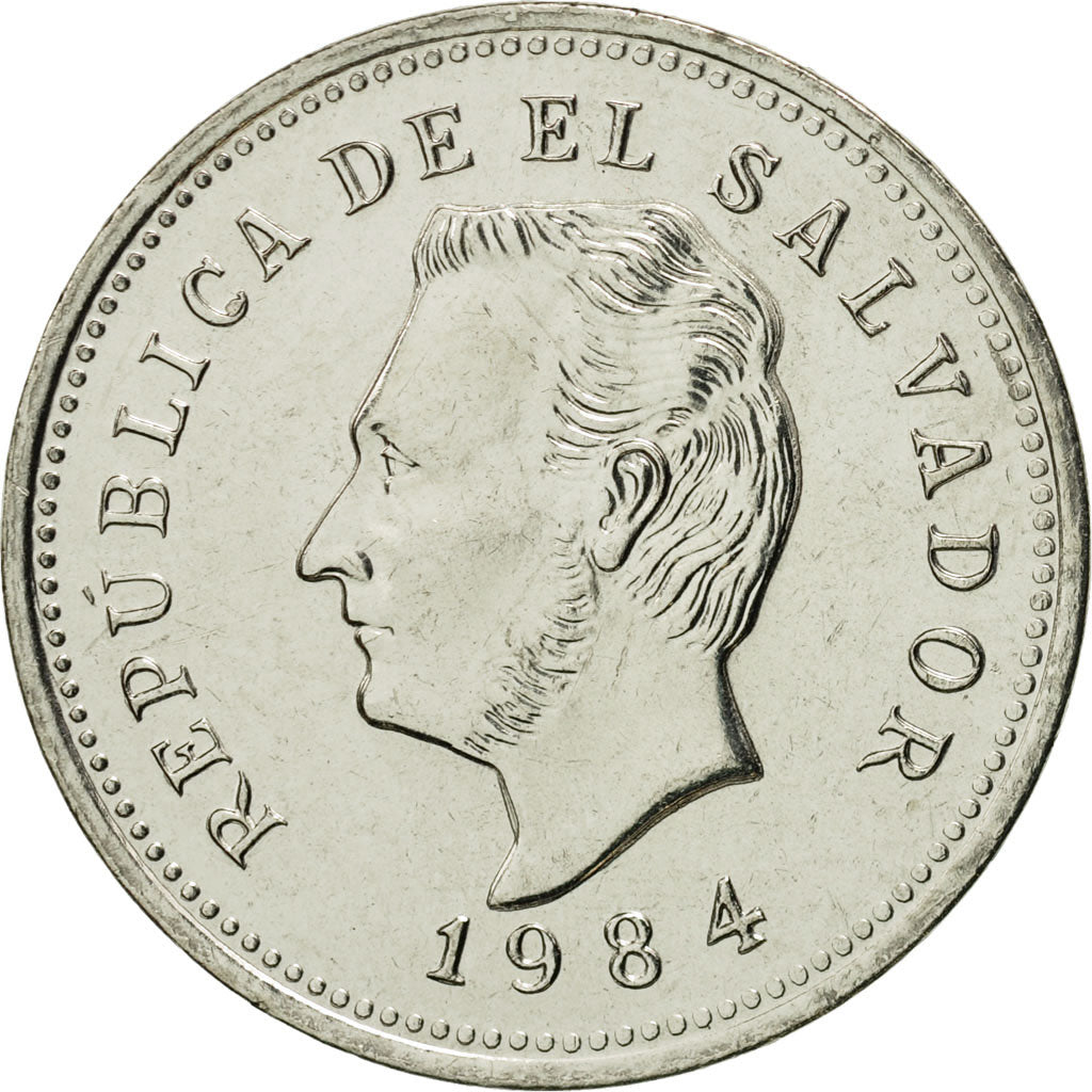 Coin, El Salvador, 5 Centavos, 1984, British Royal Mint, MS(65-70), Nickel Clad
