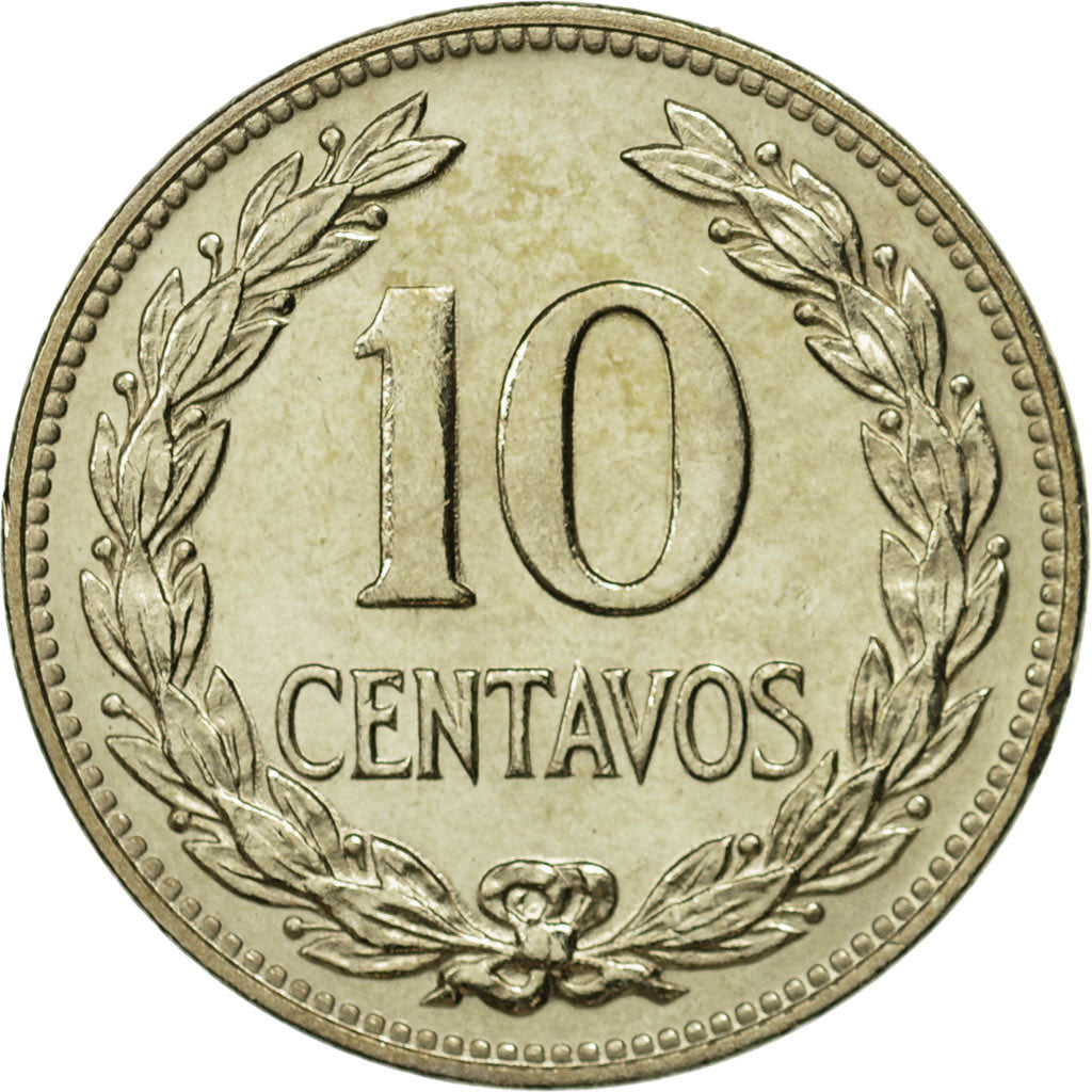 El Salvador, 10 Centavos, 1977, Vereinigte Deutsche Metall, Germany, MS(65-70)
