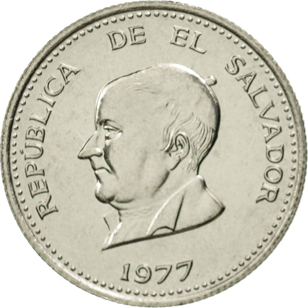 El Salvador, 25 Centavos, 1977, British Royal Mint, MS(65-70), Nickel, KM:139