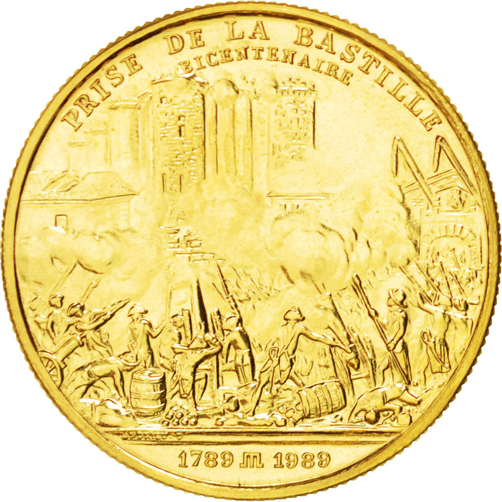 FRANCE, French Fifth Republic, Medal, 1989, MS(65-70), Gold, 6.45
