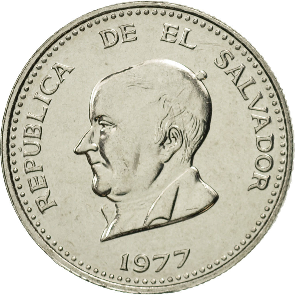 El Salvador, 50 Centavos, 1977, British Royal Mint, England, MS(65-70), Nickel