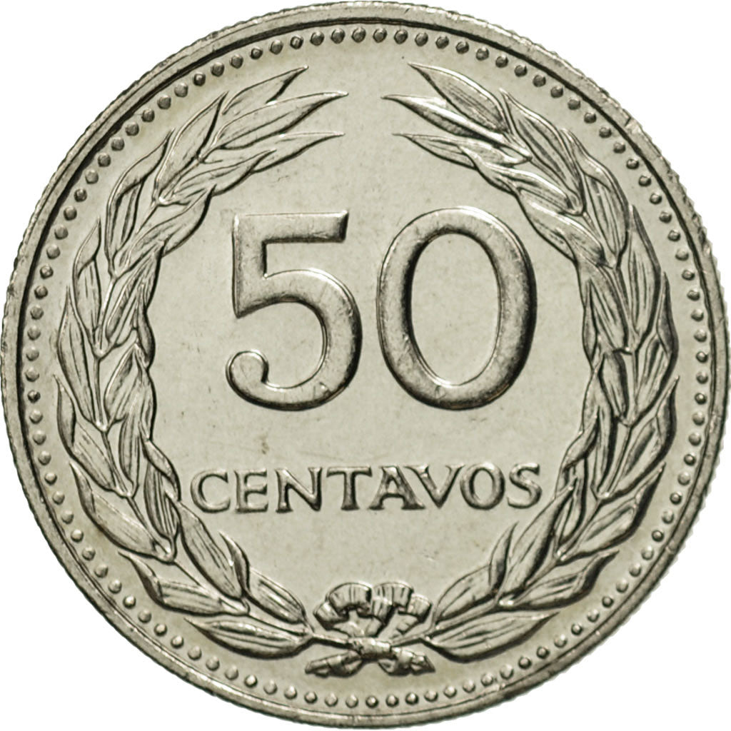 El Salvador, 50 Centavos, 1977, British Royal Mint, England, MS(65-70), Nickel