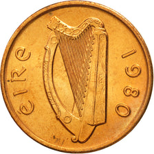 Coin, IRELAND REPUBLIC, 1/2 Penny, 1980, MS(65-70), Bronze, KM:19
