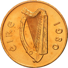Coin, IRELAND REPUBLIC, 2 Pence, 1980, MS(65-70), Bronze, KM:21