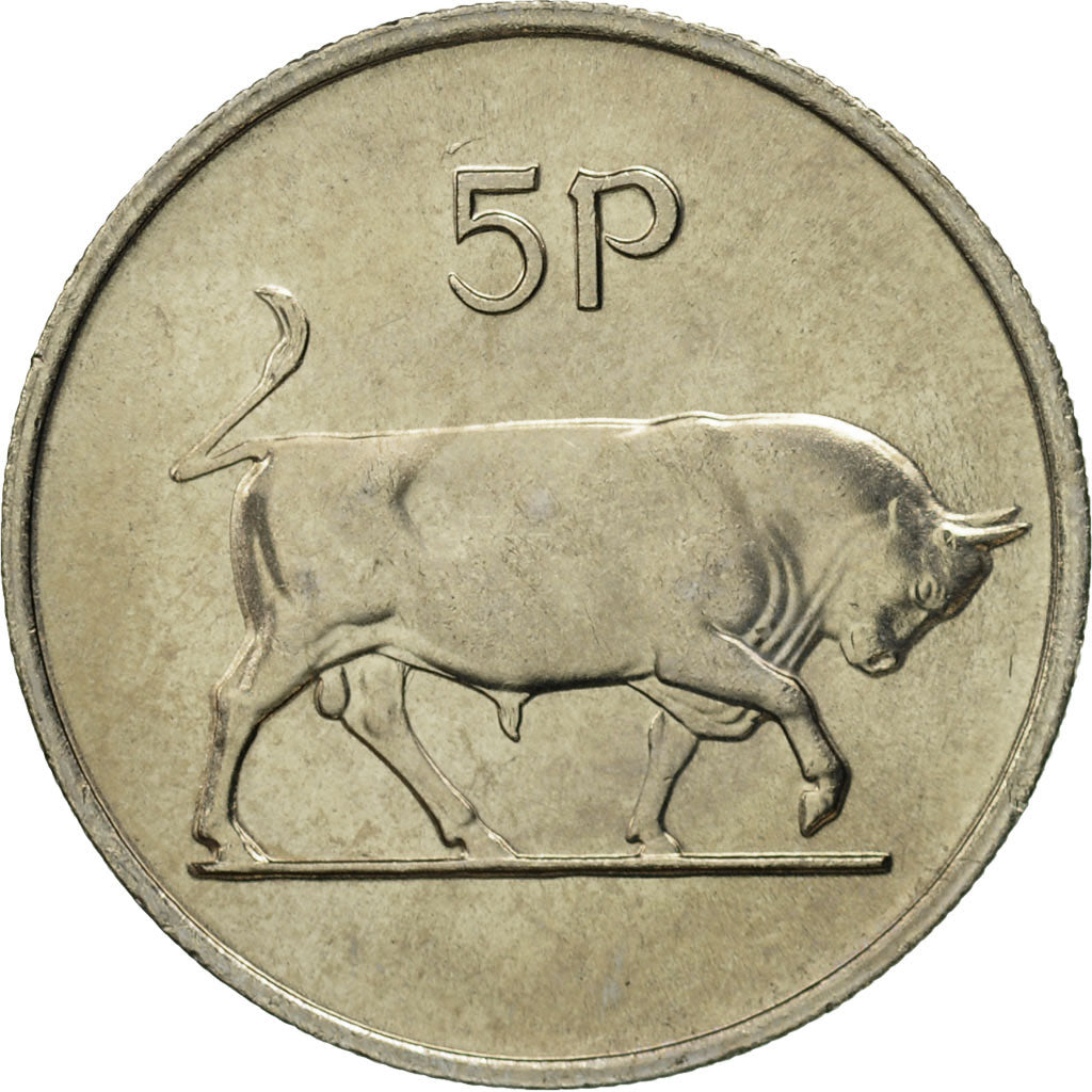IRELAND REPUBLIC, 5 Pence, 1982, MS(65-70), Copper-nickel, KM:22