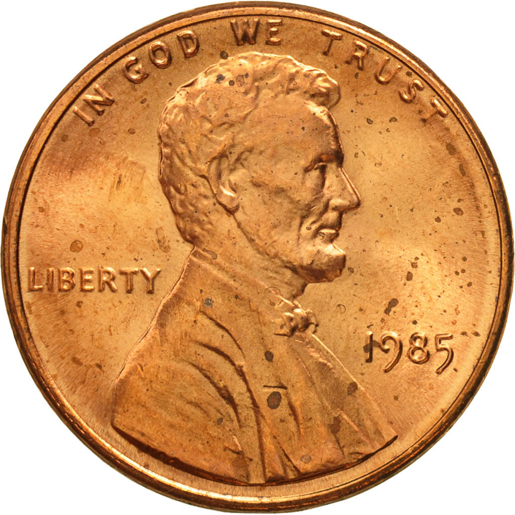 Coin, United States, Lincoln Cent, Cent, 1985, U.S. Mint, Philadelphia