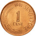Coin, Singapore, Cent, 1981, Singapore Mint, MS(65-70), Copper Clad Steel, KM:1a