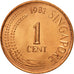 Coin, Singapore, Cent, 1981, Singapore Mint, MS(65-70), Copper Clad Steel, KM:1a