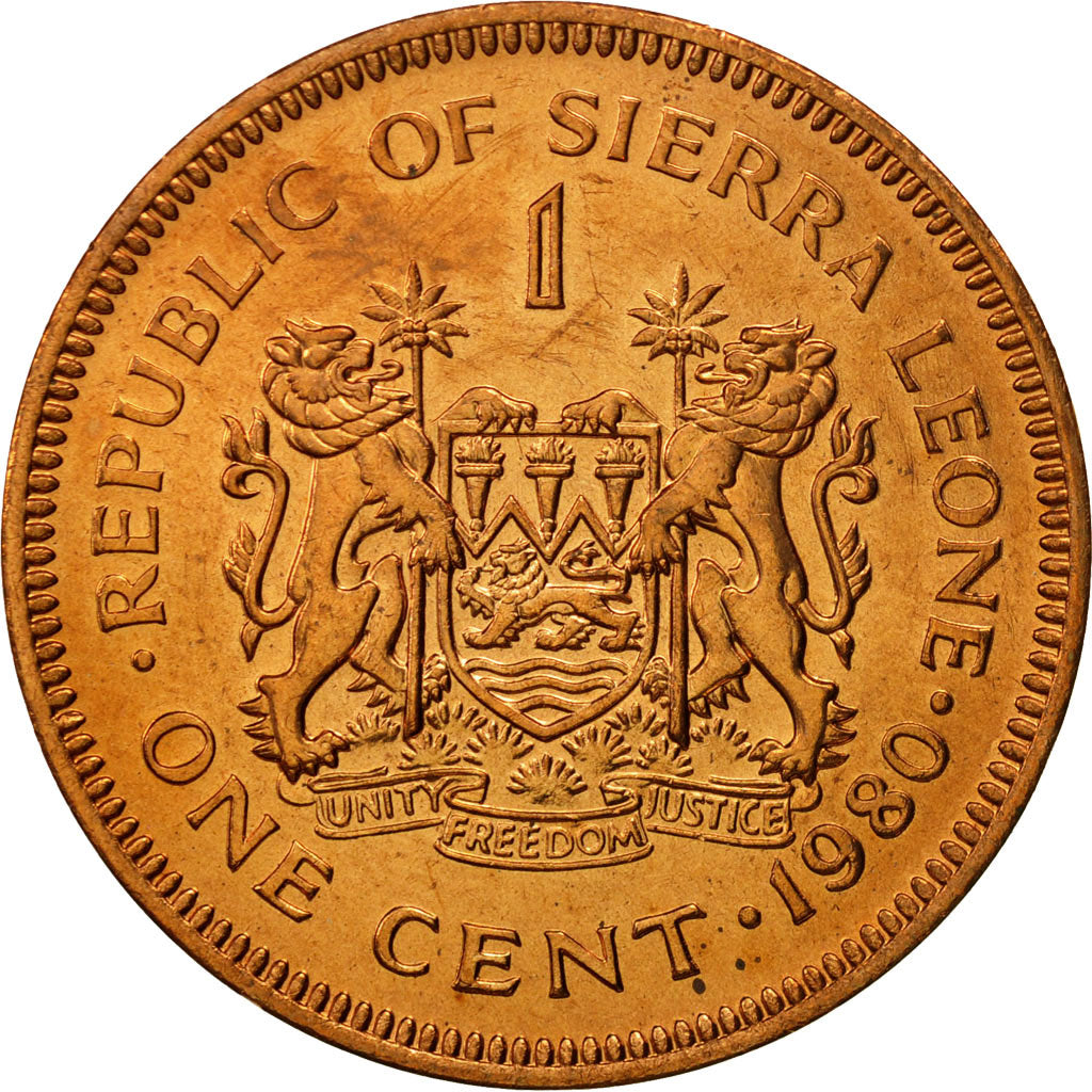 Sierra Leone, Cent, 1980, STGL, Bronze, KM:32