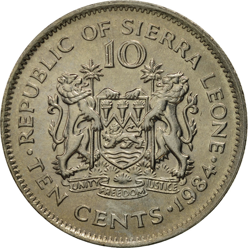 Coin, Sierra Leone, 10 Cents, 1984, MS(65-70), Copper-nickel, KM:34