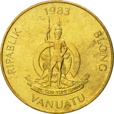 Coin, Vanuatu, 5 Vatu, 1983, British Royal Mint, MS(65-70), Nickel-brass, KM:5