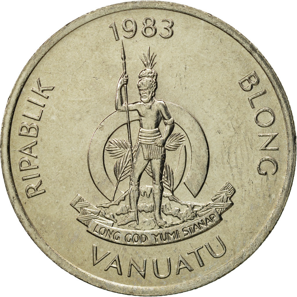 Coin, Vanuatu, 10 Vatu, 1983, British Royal Mint, MS(65-70), Copper-nickel, KM:6