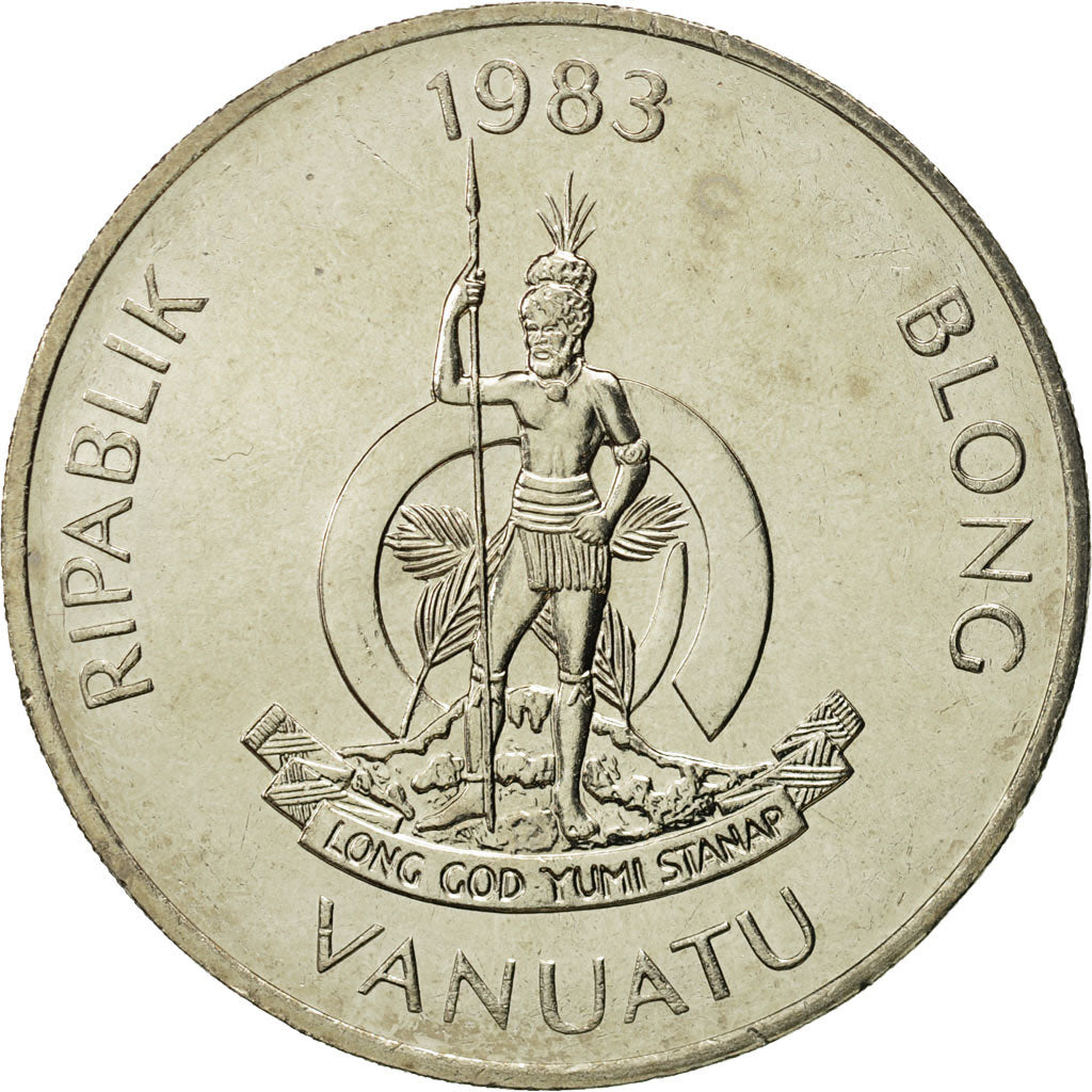 Coin, Vanuatu, 50 Vatu, 1983, British Royal Mint, MS(65-70), Copper-nickel, KM:8