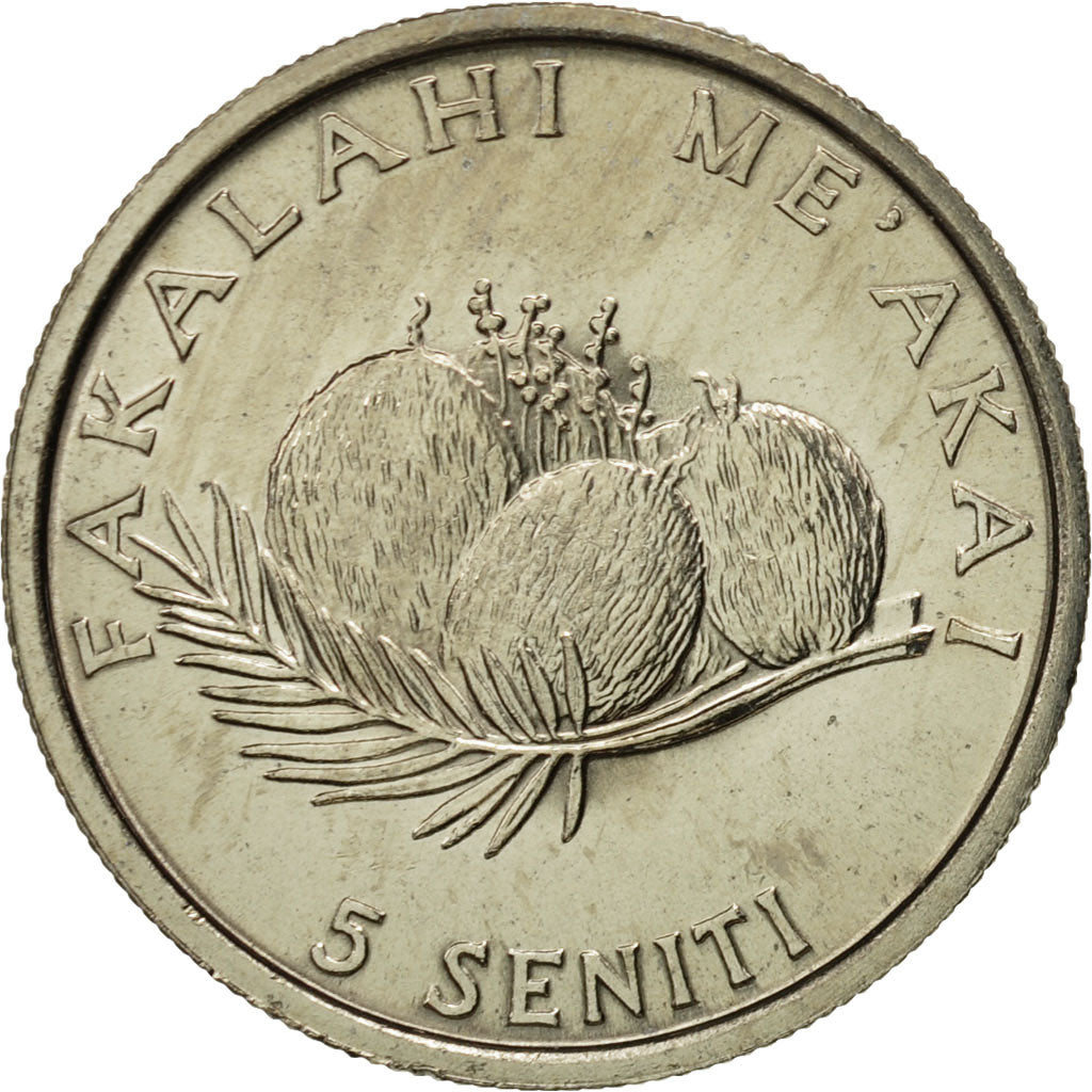 Tonga, King Taufa'ahau Tupou IV, 5 Seniti, 1981, MS(65-70), Copper-nickel, KM:68