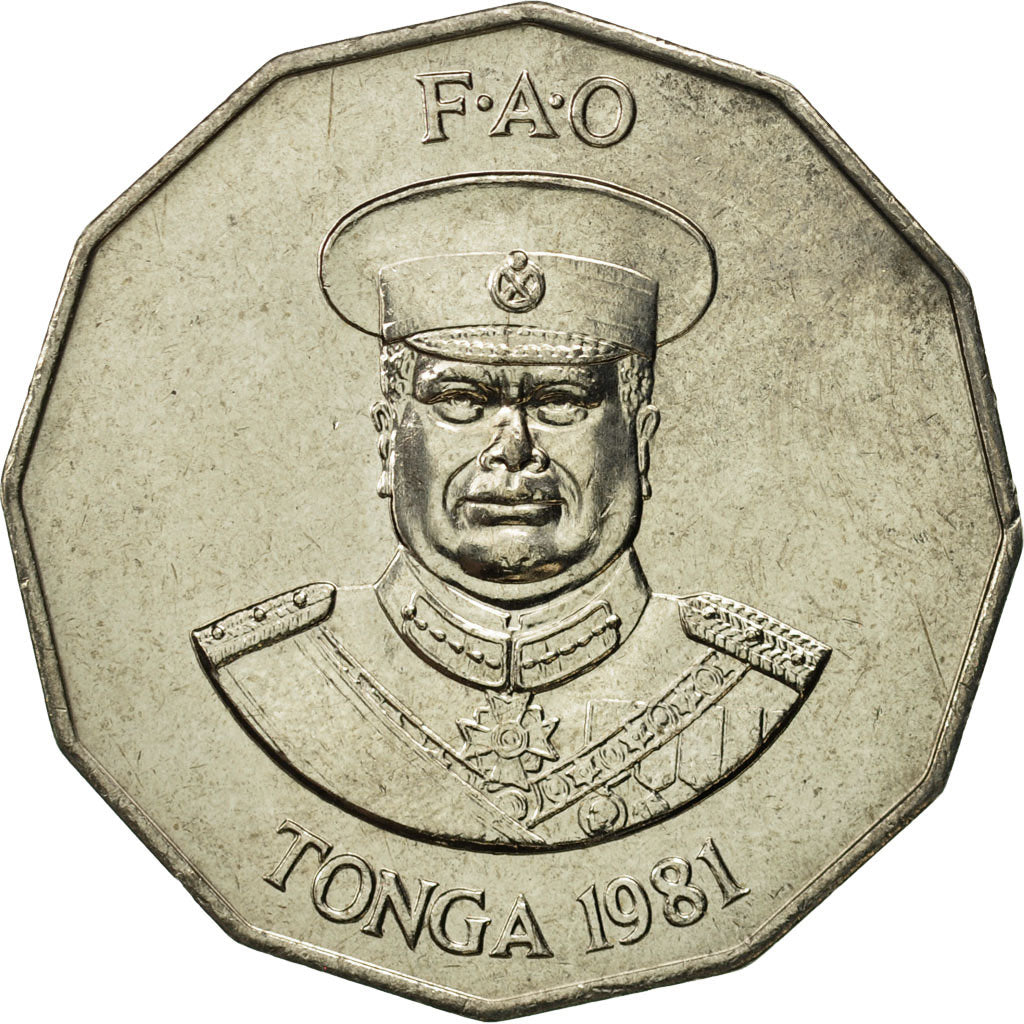Moneta, Tonga, King Taufa'ahau Tupou IV, 50 Seniti, 1981, FDC, Rame-nichel