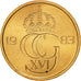 Coin, Sweden, Carl XVI Gustaf, 5 Öre, 1983, MS(65-70), Brass, KM:849a