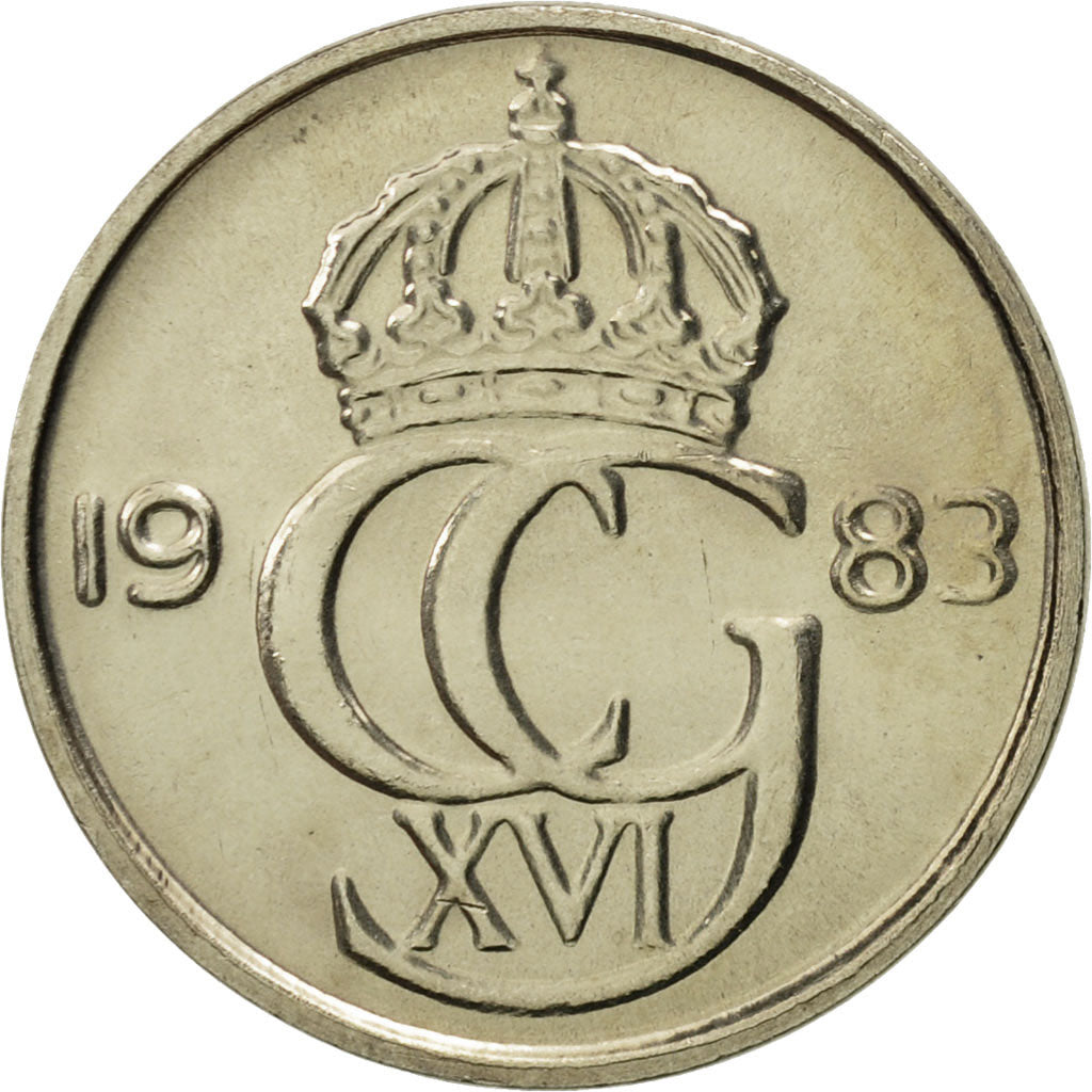 Moneta, Svezia, Carl XVI Gustaf, 25 Öre, 1983, FDC, Rame-nichel, KM:851