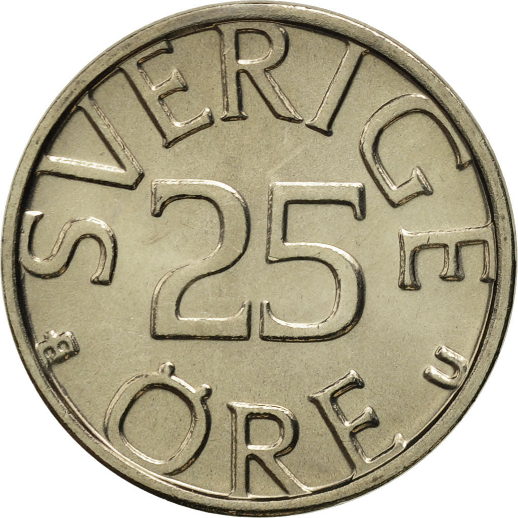 Moneta, Svezia, Carl XVI Gustaf, 25 Öre, 1983, FDC, Rame-nichel, KM:851