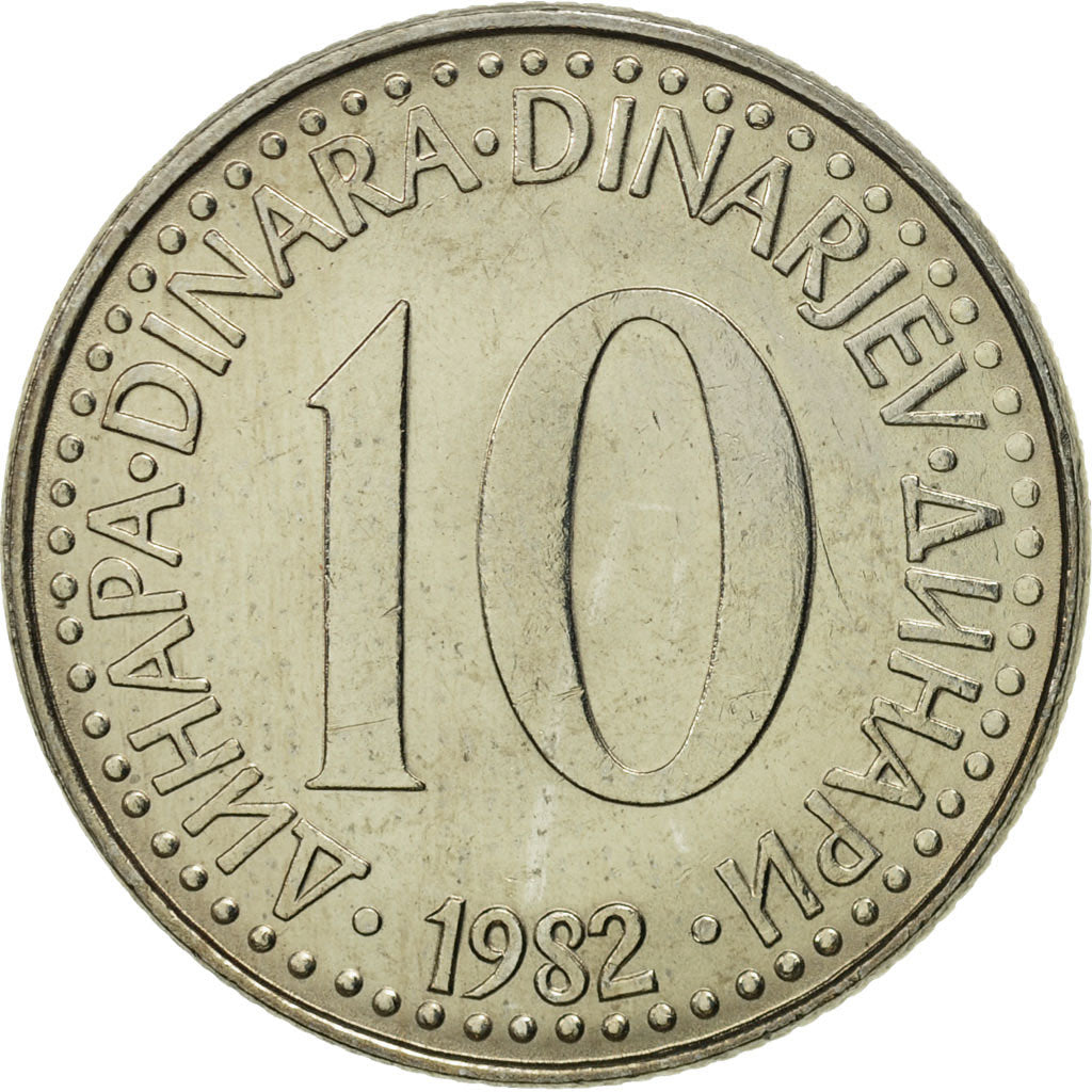 Coin, Yugoslavia, 10 Dinara, 1982, MS(65-70), Copper-nickel, KM:89