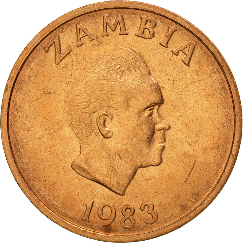 Coin, Zambia, Ngwee, 1983, British Royal Mint, MS(63), Copper Clad Steel, KM:9a