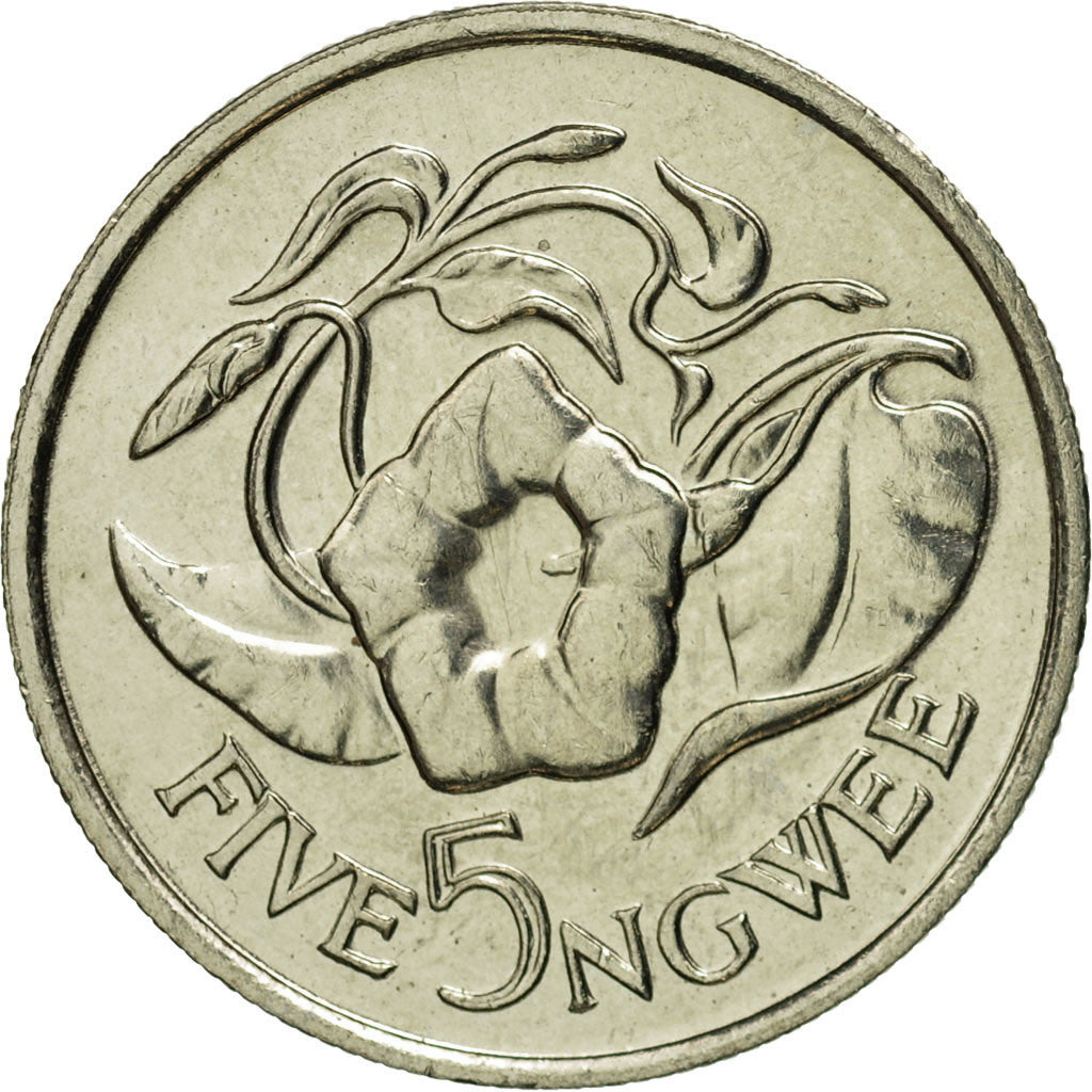 Zambia, 5 Ngwee, 1982, British Royal Mint, MS(65-70), Copper-nickel, KM:11