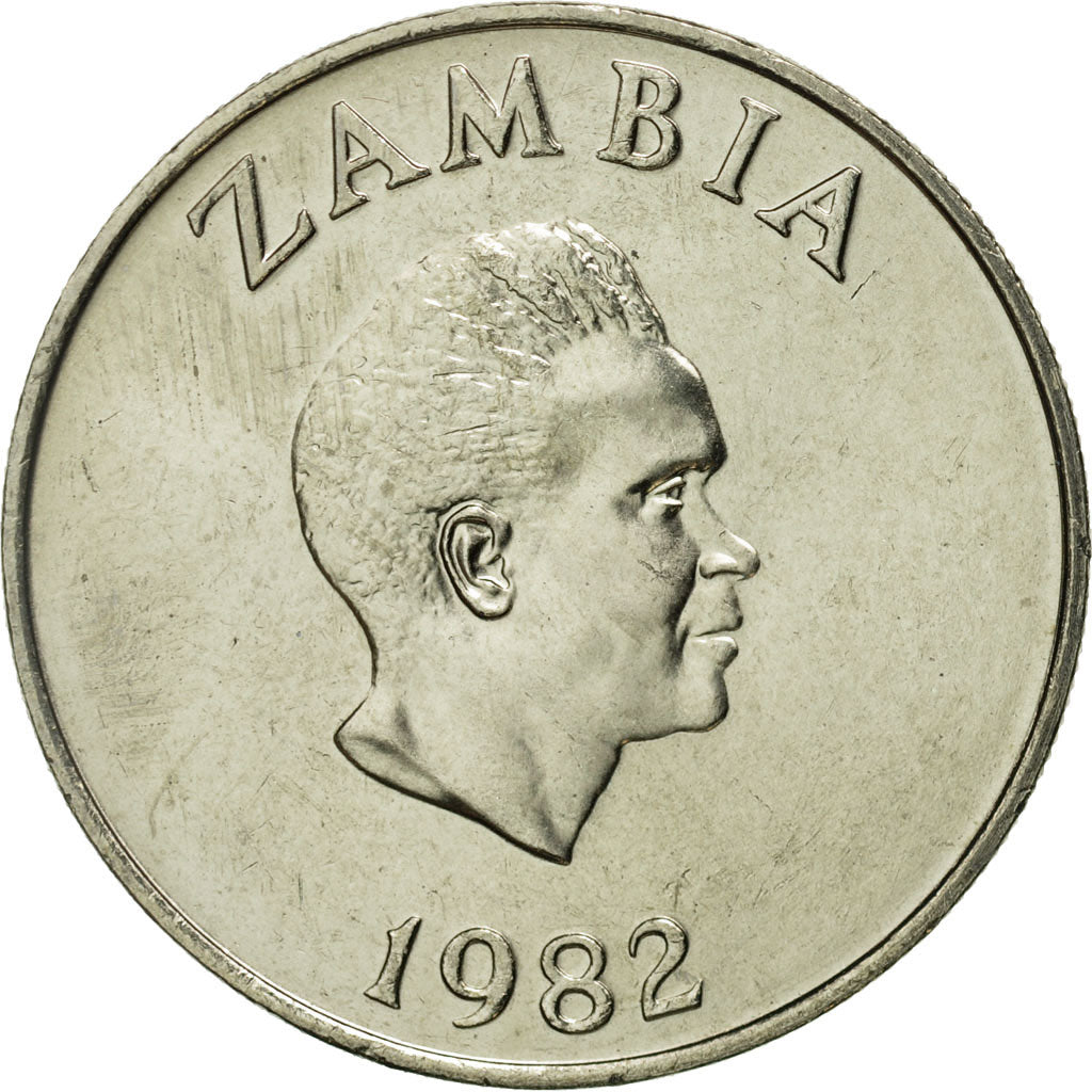 Moneta, Zambia, 10 Ngwee, 1982, British Royal Mint, FDC, Rame-nichel-zinco