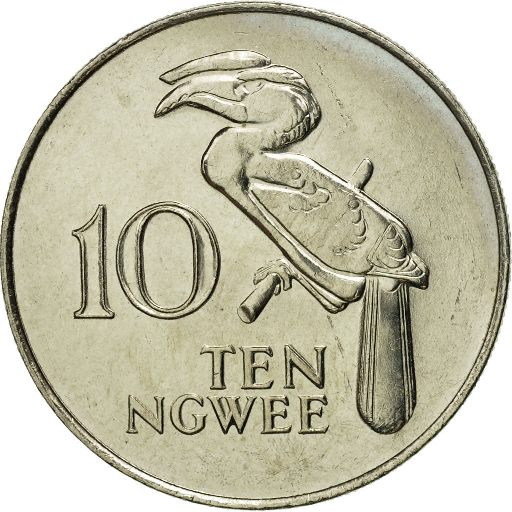 Moneta, Zambia, 10 Ngwee, 1982, British Royal Mint, FDC, Rame-nichel-zinco