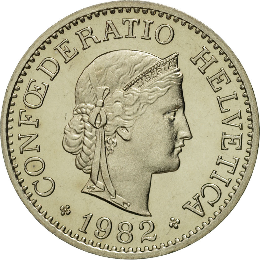 Coin, Switzerland, 10 Rappen, 1982, Bern, MS(65-70), Copper-nickel, KM:27