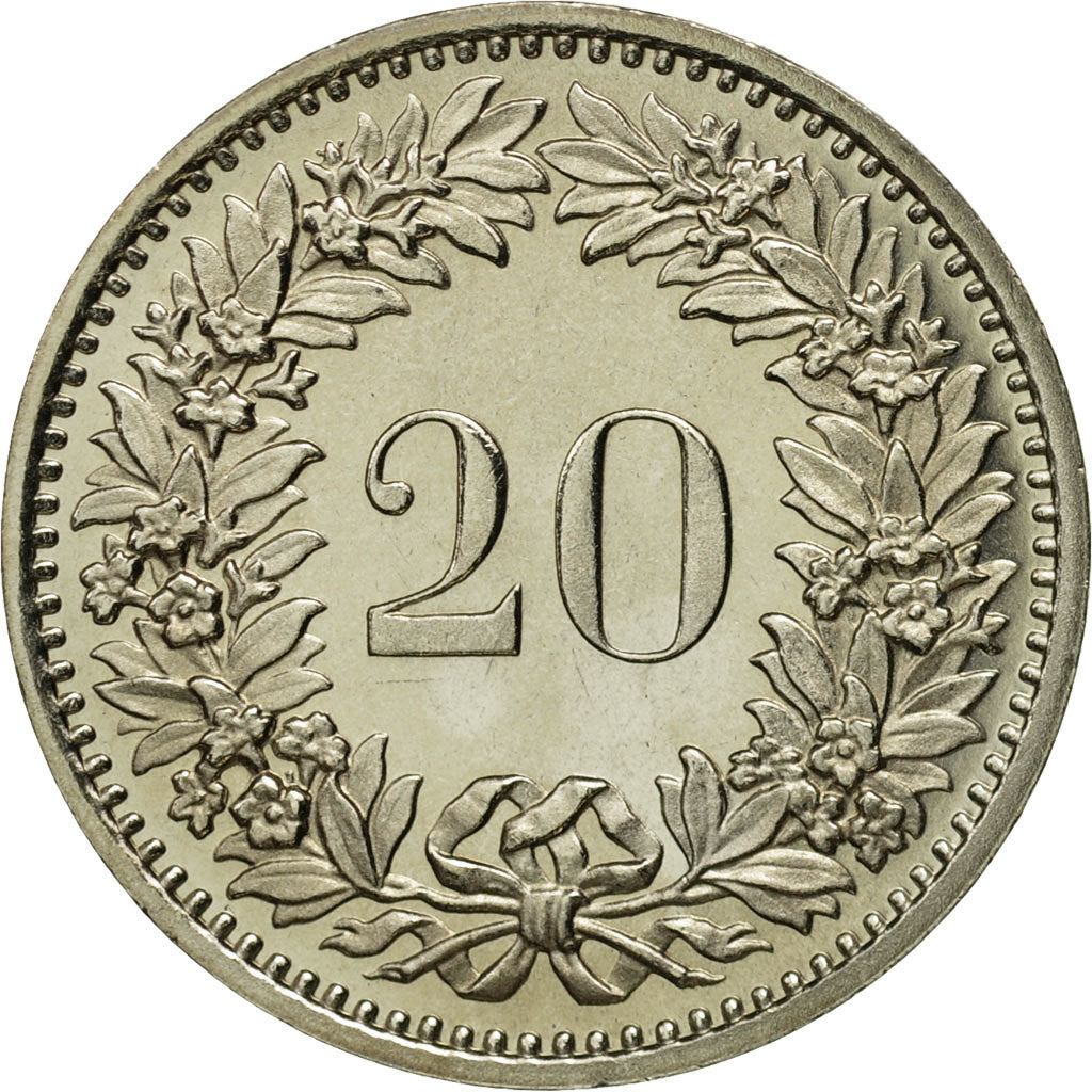 Switzerland, 20 Rappen, 1982, Bern, MS(65-70), Copper-nickel, KM:29a