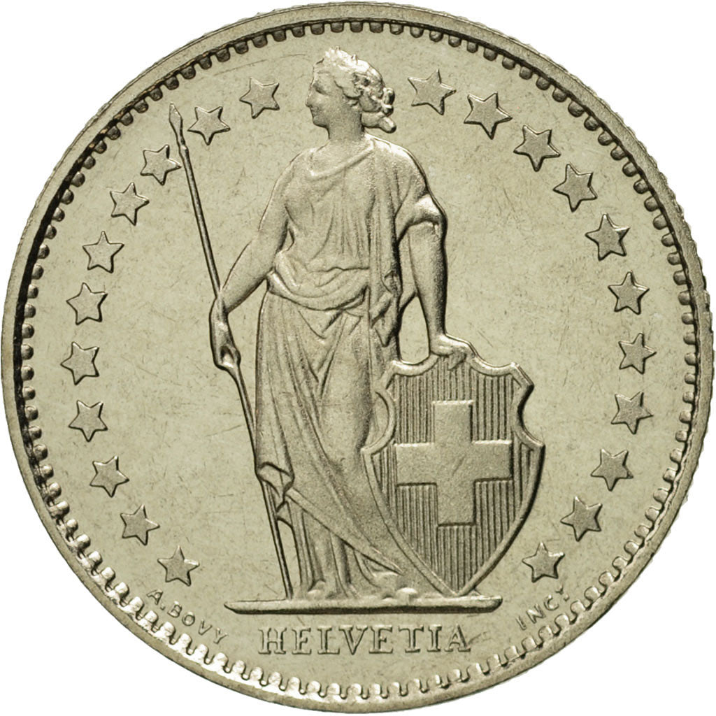 Coin, Switzerland, 1/2 Franc, 1982, Bern, MS(65-70), Copper-nickel, KM:23a.2