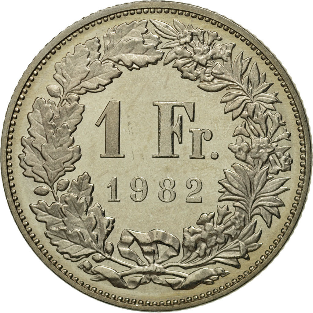 Coin, Switzerland, Franc, 1982, Bern, MS(65-70), Copper-nickel, KM:24a.2