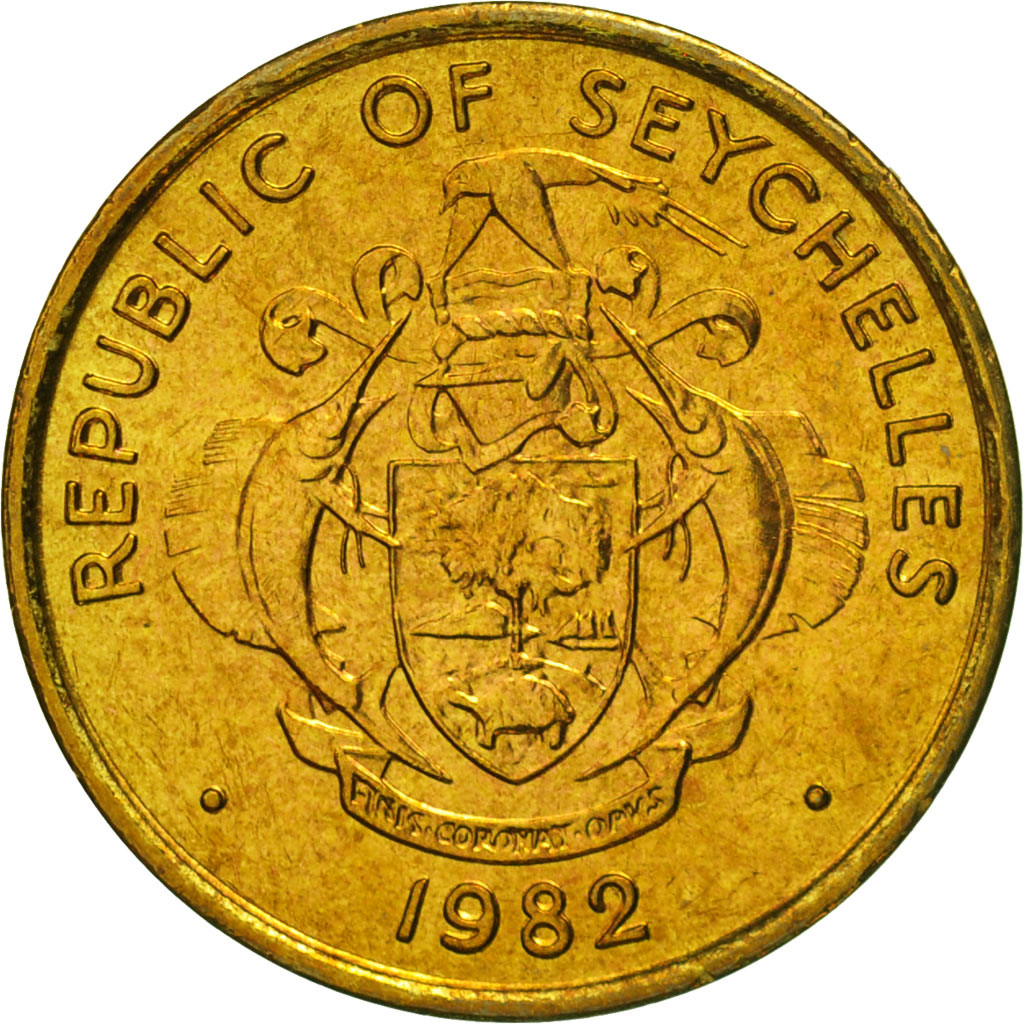 Coin, Seychelles, 5 Cents, 1982, British Royal Mint, MS(65-70), Brass, KM:47.1