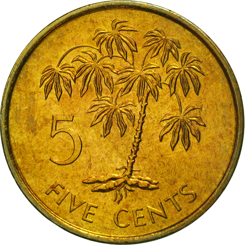 Coin, Seychelles, 5 Cents, 1982, British Royal Mint, MS(65-70), Brass, KM:47.1