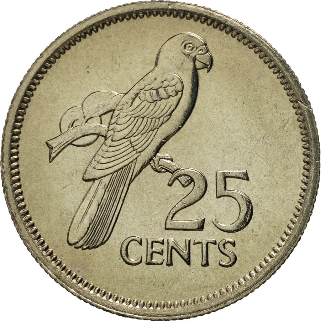 Coin, Seychelles, 25 Cents, 1982, British Royal Mint, MS(65-70), Copper-nickel