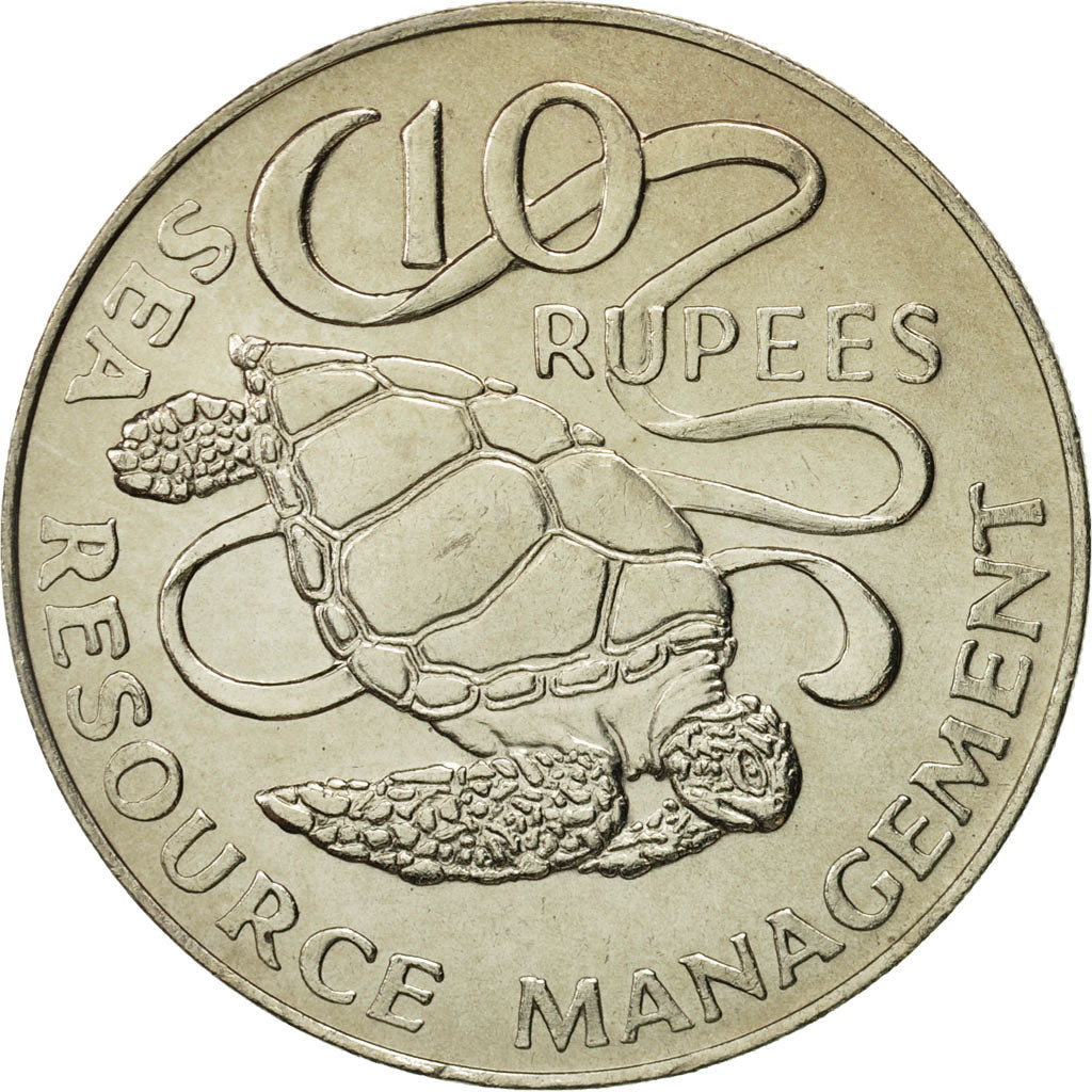 Seychelles, 10 Rupees, 1977, British Royal Mint, MS(65-70), Copper-nickel, KM:37