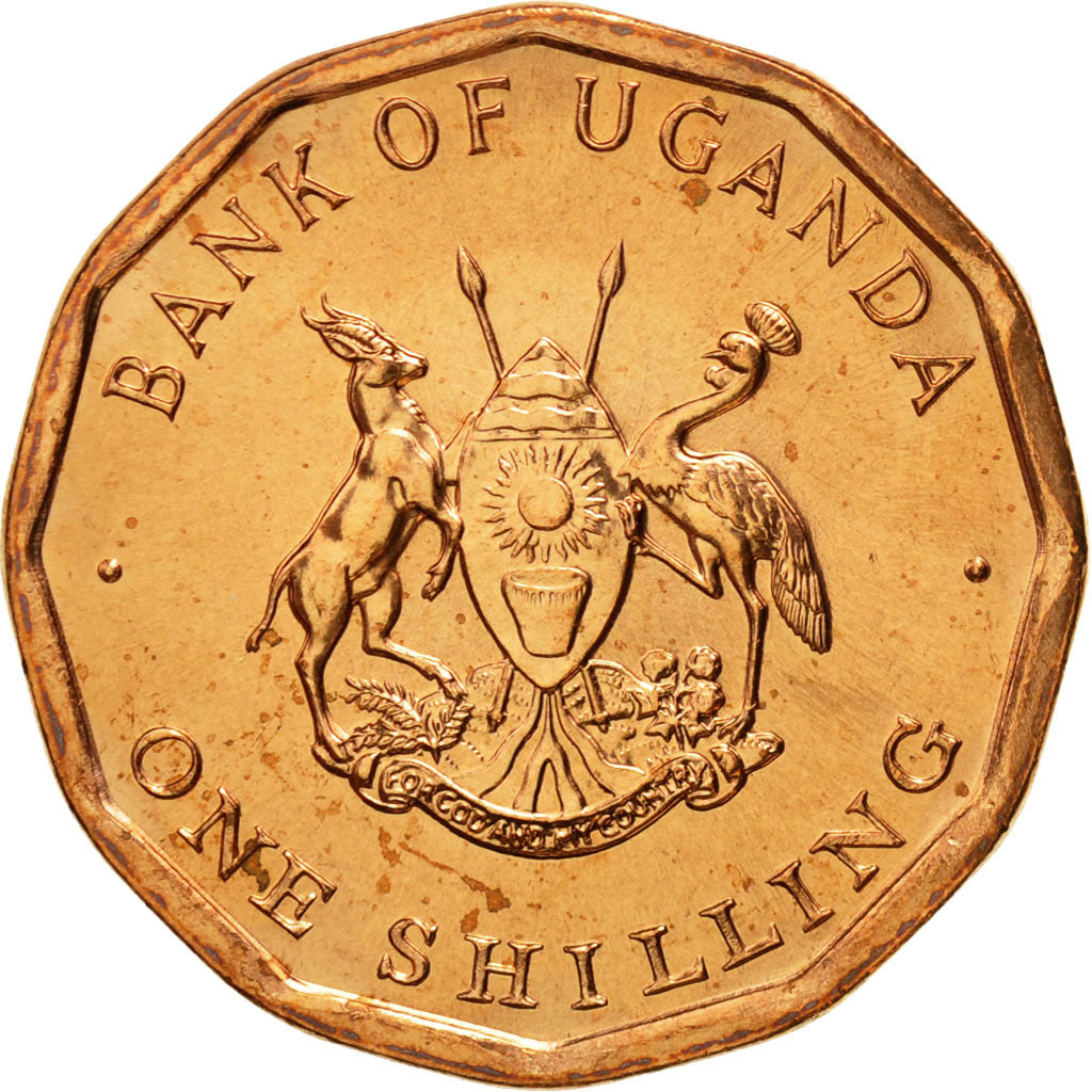 Coin, Uganda, Shilling, 1987, MS(65-70), Copper Plated Steel, KM:27