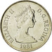 TURKS & CAICOS ISLANDS, Elizabeth II, 1/4 Crown, 1981, MS(65-70), Copper-nickel