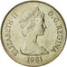TURKS & CAICOS ISLANDS, Elizabeth II, 1/2 Crown, 1981, MS(65-70), Copper-nickel