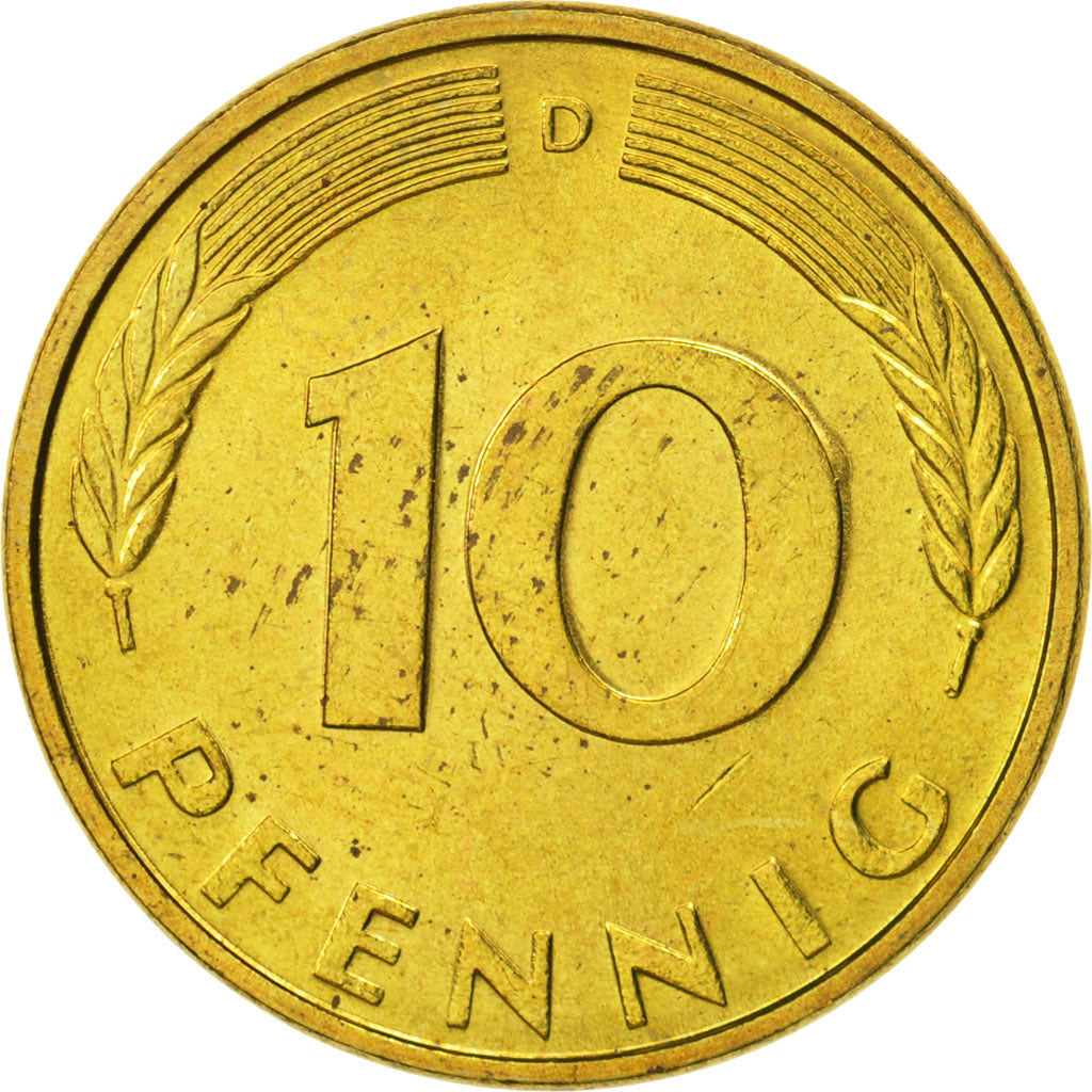 Munten, Federale Duitse Republiek, 10 Pfennig, 1986, Munich, FDC, Brass Clad