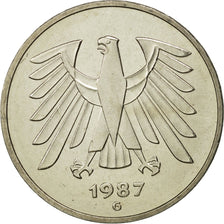 GERMANY - FEDERAL REPUBLIC, 5 Mark, 1987, Karlsruhe, MS(65-70), Copper-Nickel