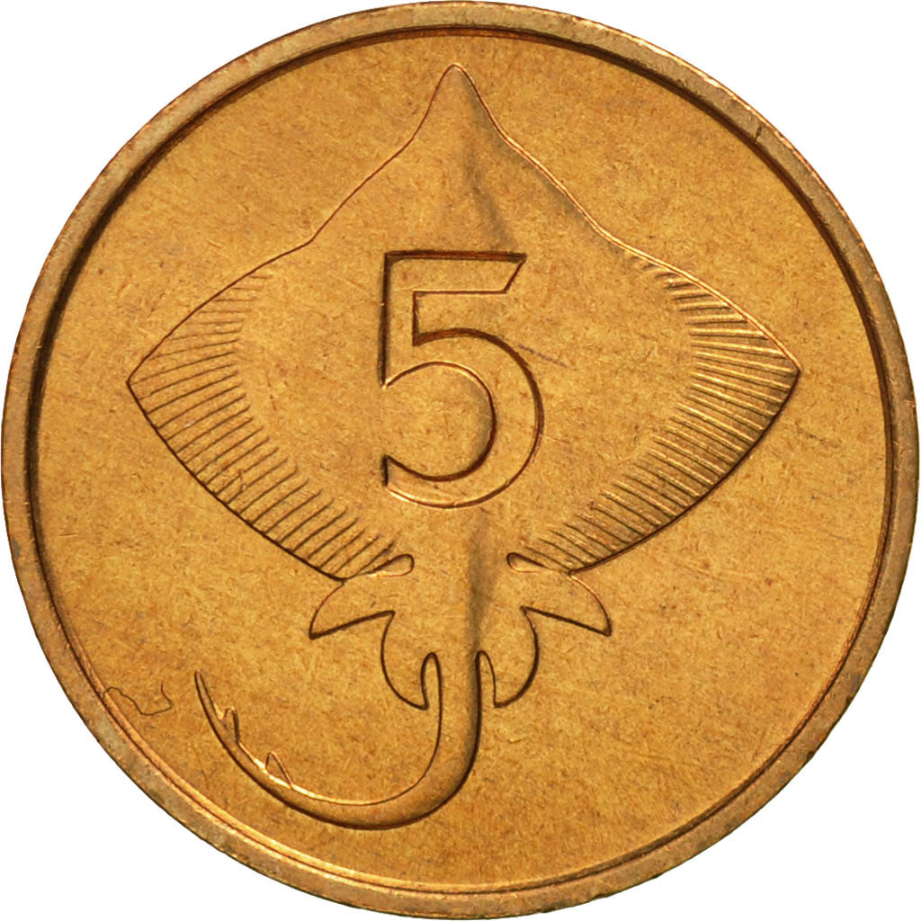 Coin, Iceland, 5 Aurar, 1981, MS(65-70), Bronze, KM:24