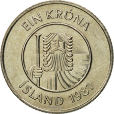 Coin, Iceland, Krona, 1981, MS(65-70), Copper-nickel, KM:27
