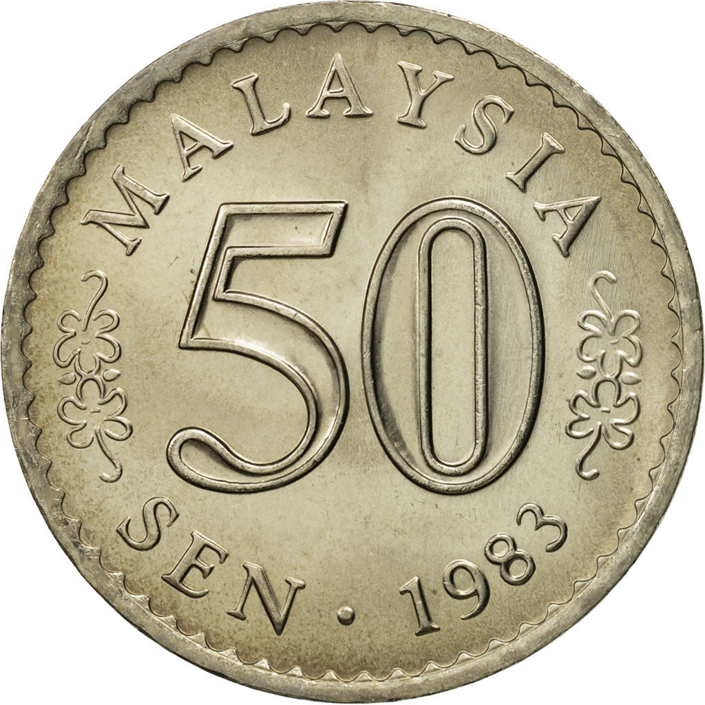 Coin, Malaysia, 50 Sen, 1983, Franklin Mint, MS(65-70), Copper-nickel, KM:5.3